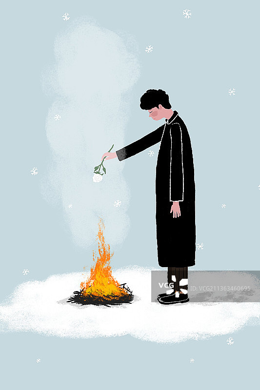 冬天下雪插画图片素材