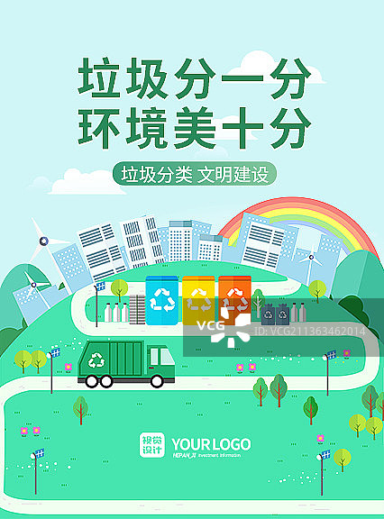 垃圾分类环保海报图片素材