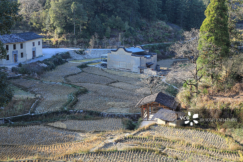 乡村振兴新农村建设美丽乡村屏南厦地村水田先锋书店图片素材