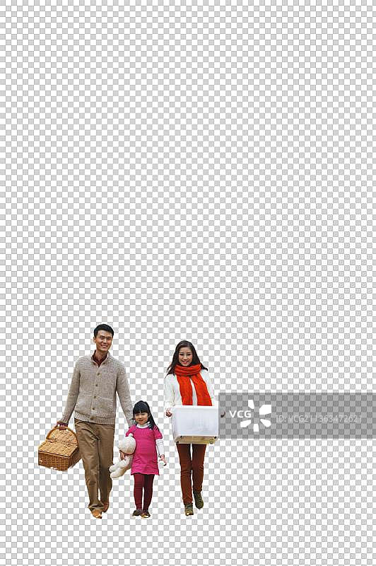 一家三口在户外露营图片素材