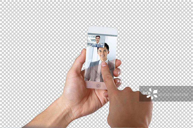 商务男人正在手机视频图片素材