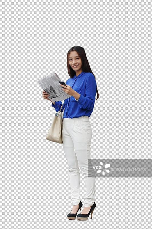 公车站等车的青年女人图片素材