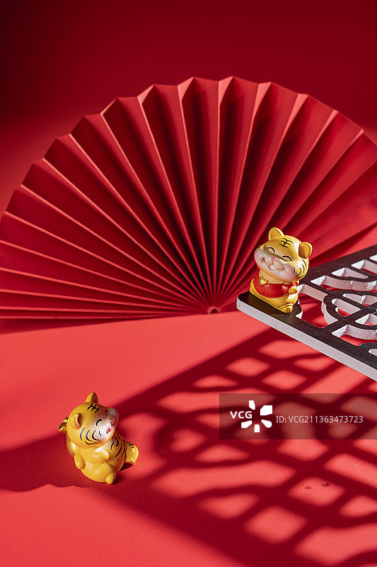 中国风红色虎年春节元素图片素材