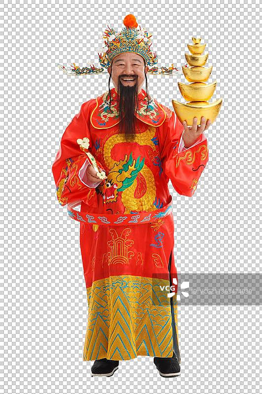 财神爷拿着金元宝图片素材