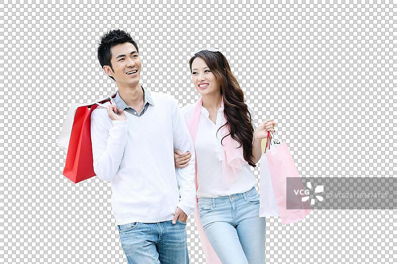 青年情侣在购图片素材