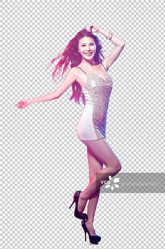 酒吧里跳舞的年轻女人图片素材