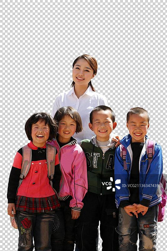 乡村小学生和老师图片素材