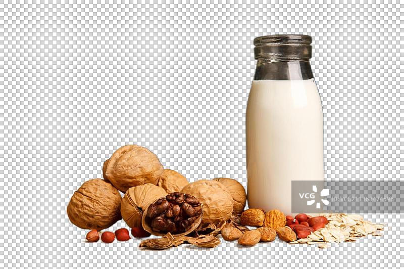 坚果和牛奶图片素材