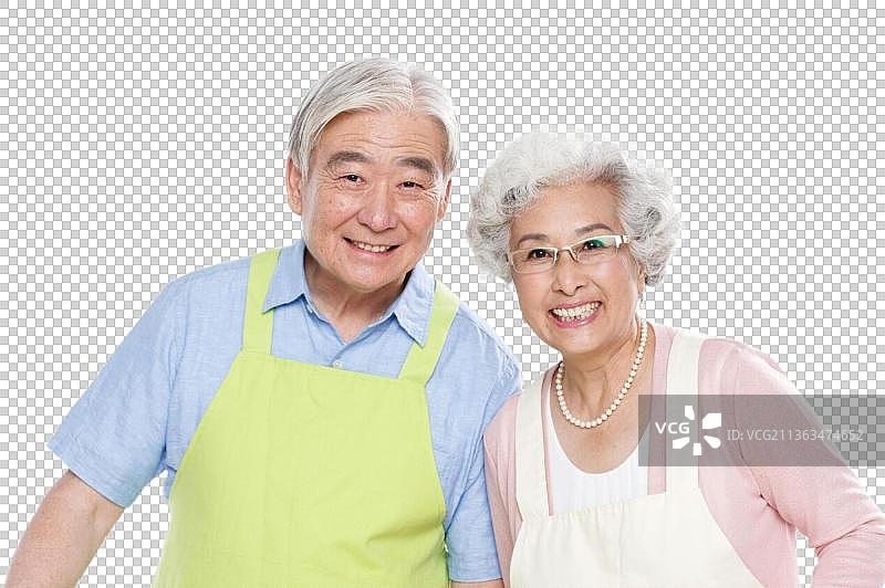 东方老年夫妇的肖像图片素材