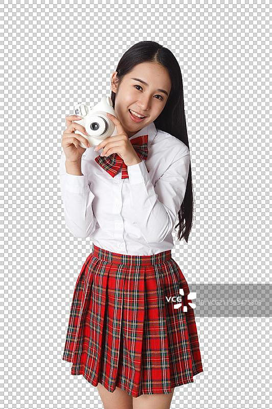 青春活力的青年学生照相图片素材