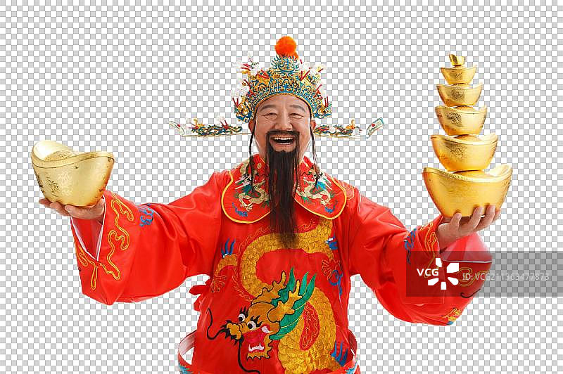 财神爷拿着金元宝图片素材