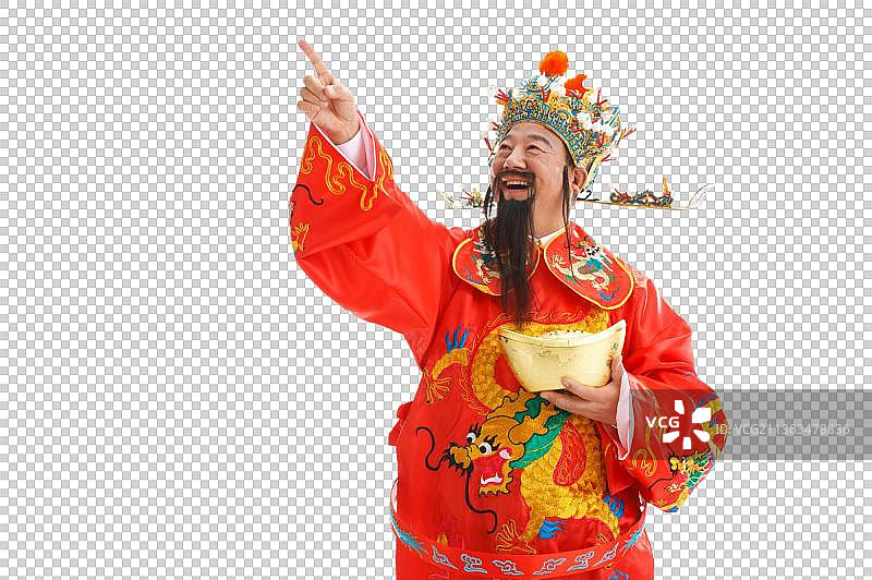 财神爷拿着金元宝图片素材