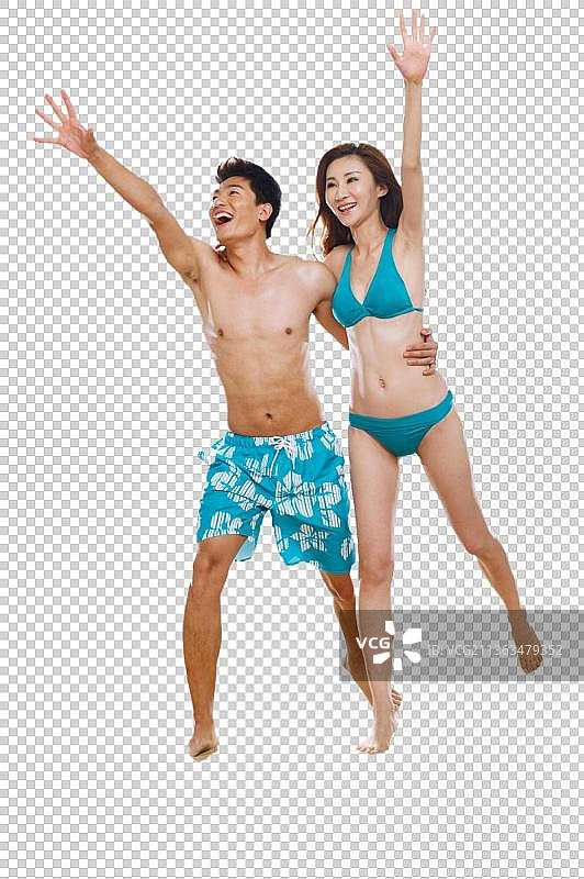 海边的浪漫情侣图片素材