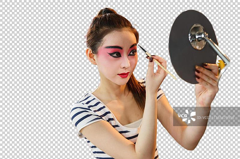 正在化妆的年轻表演者图片素材