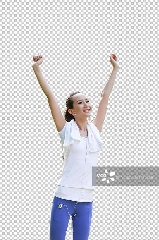 青年女人做运动图片素材