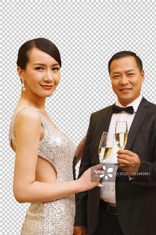 豪华酒店里的东方夫妇图片素材