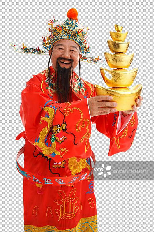 财神爷拿着金元宝图片素材