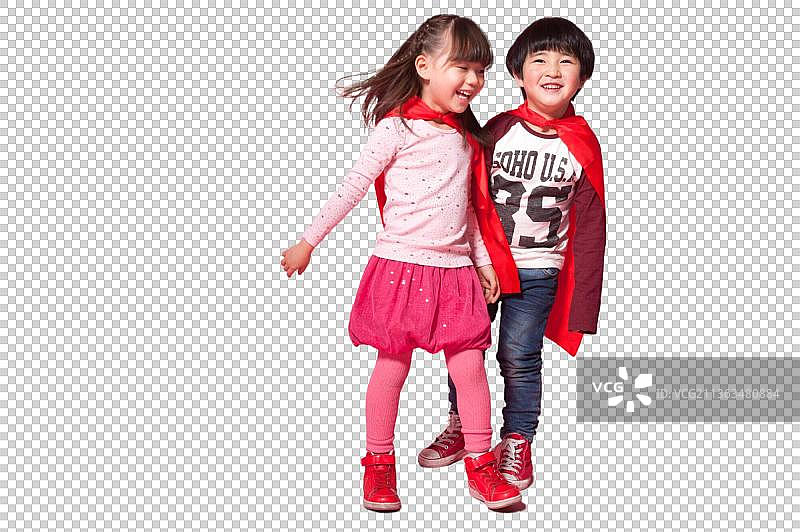 装扮成超人的儿童图片素材