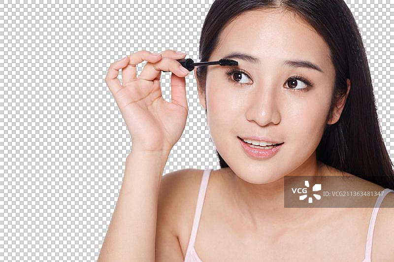 青春活力的年轻女孩化妆图片素材