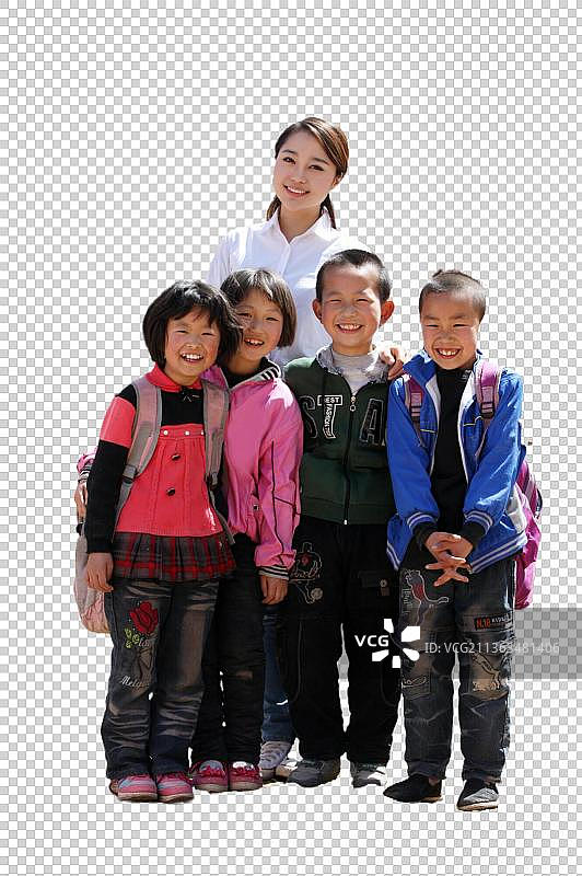 乡村小学生和老师图片素材