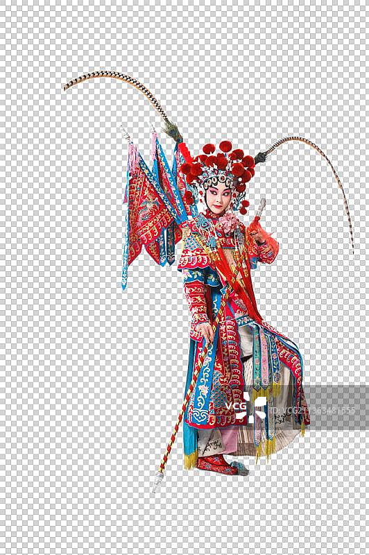 女京剧表演者在耍花枪图片素材