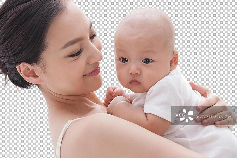 幸福妈妈抱着孩子图片素材