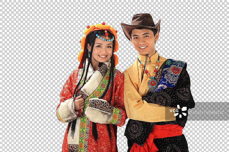 中国少数民族藏族情侣图片素材