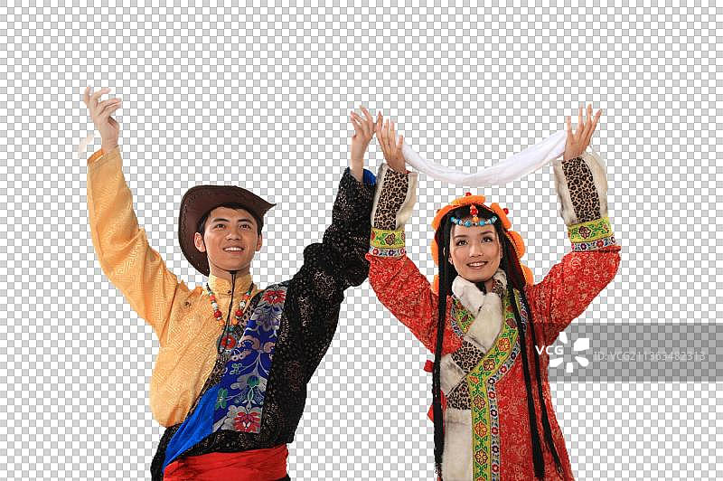 中国少数民族藏族情侣图片素材