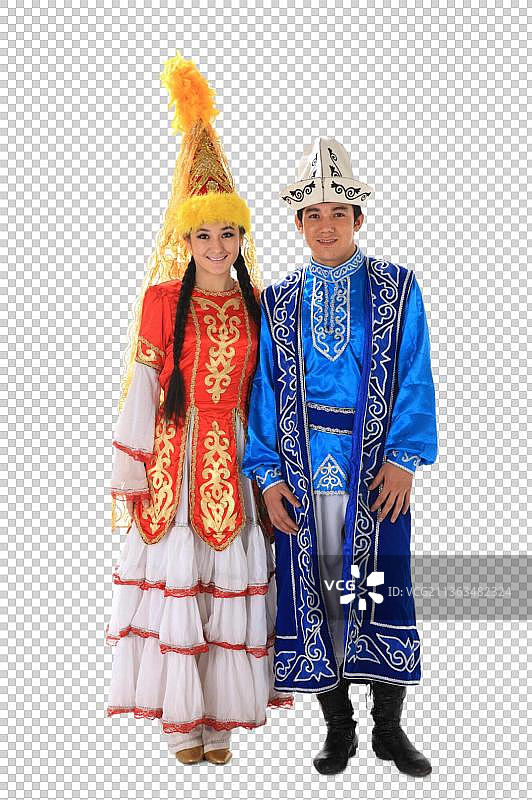 中国少数民族哈萨克族情侣图片素材