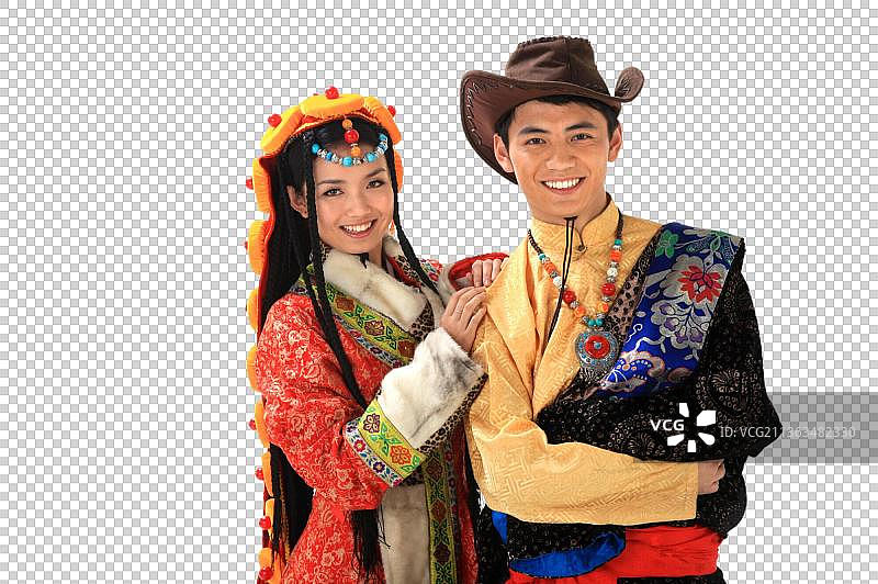 中国少数民族藏族情侣图片素材