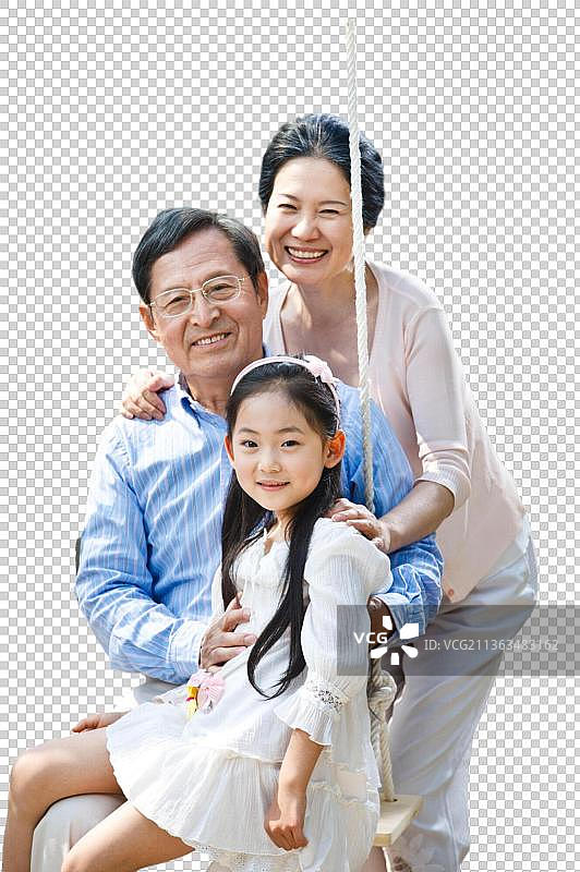 东方老人和孩子一起嬉戏图片素材