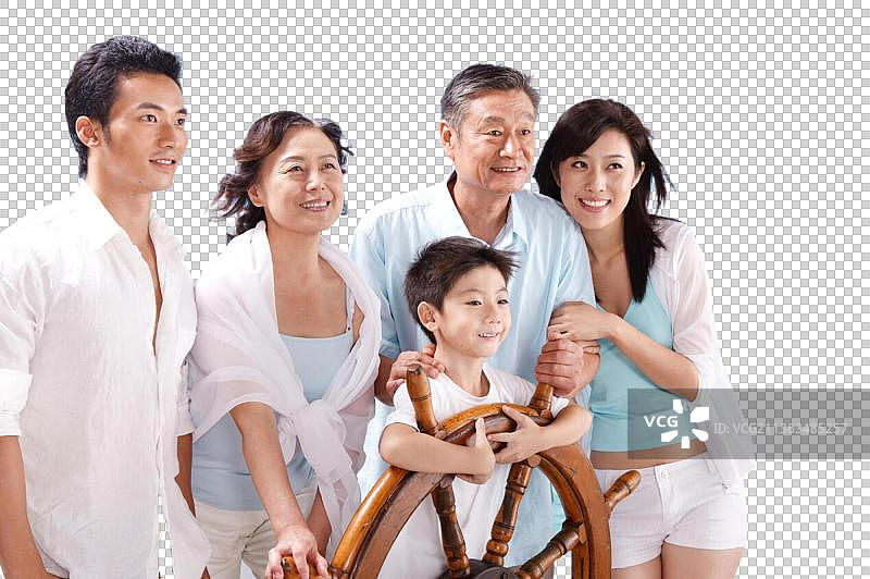 东方人海滩休闲生活图片素材