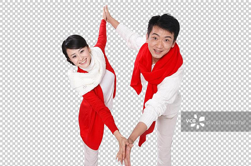 东方夫妇过圣诞节图片素材