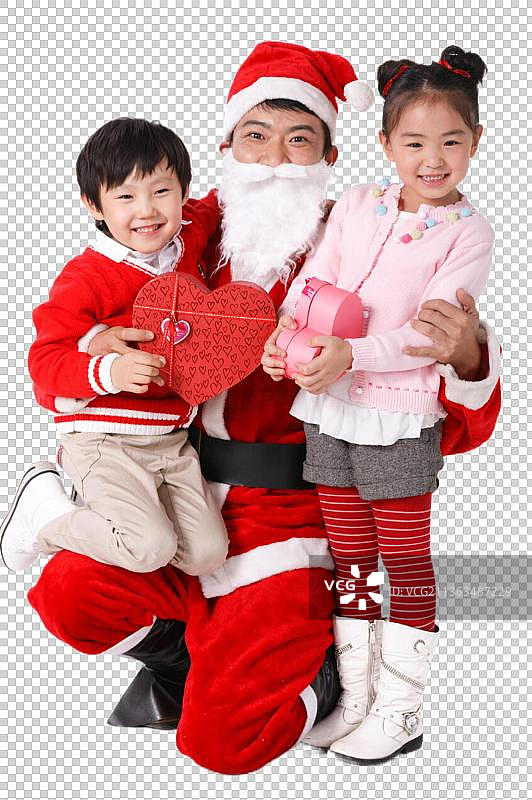 东方家庭过圣诞节图片素材