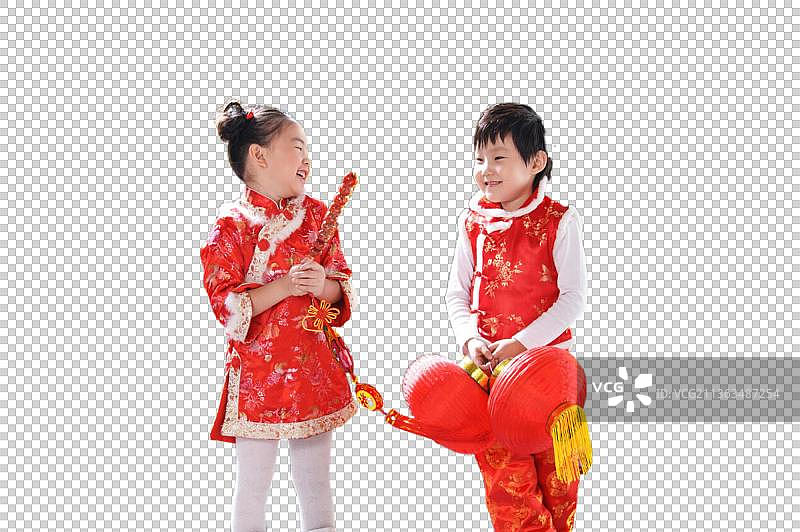 东方儿童过年图片素材