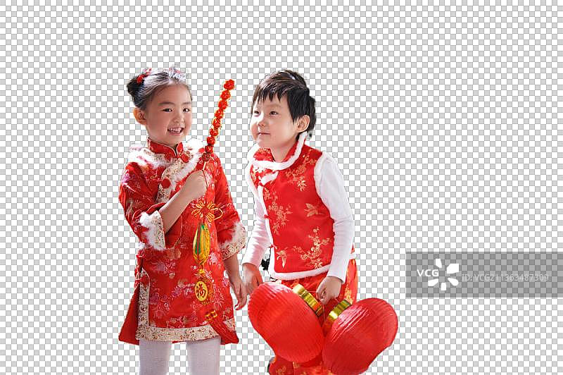 东方儿童过年图片素材