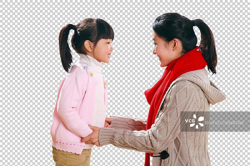 东方母女户外郊游图片素材