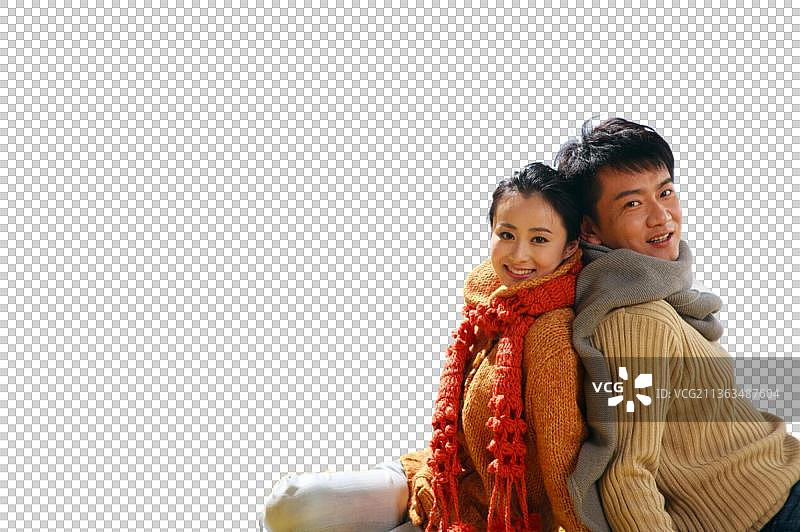 东方情侣户外郊游图片素材