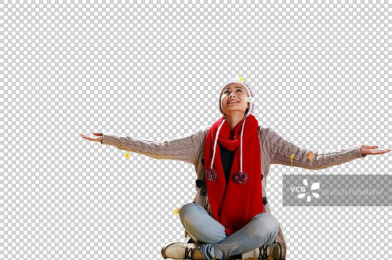 东方女人户外郊游图片素材