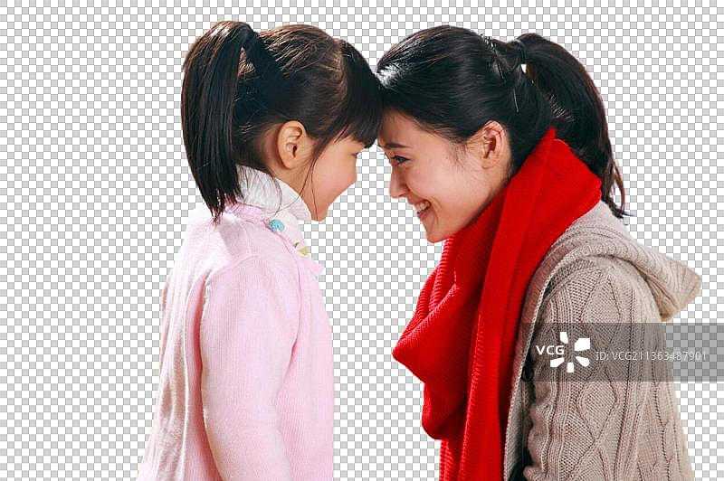 东方母女户外郊游图片素材