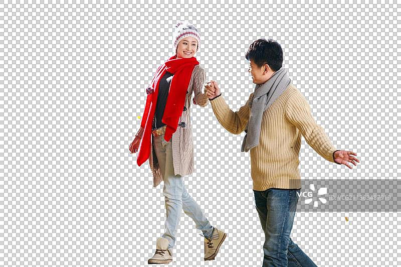 东方夫妇户外郊游图片素材