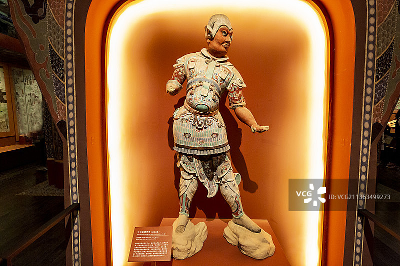 北京故宫敦煌特展：北方多闻天王（莫高窟第194窟，盛唐）图片素材