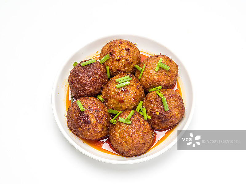 油炸肉丸红烧狮子头图片素材