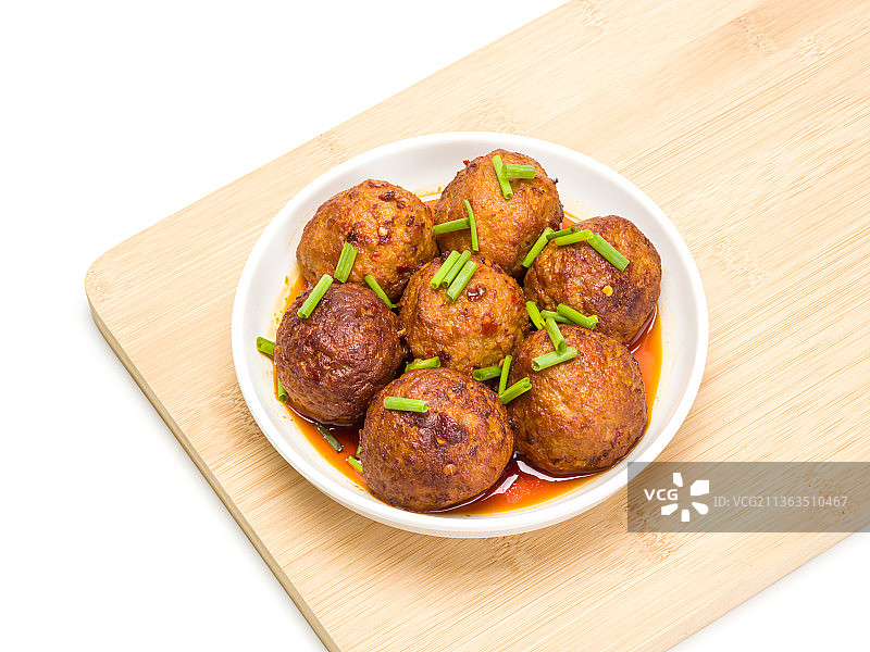 油炸肉丸红烧狮子头图片素材