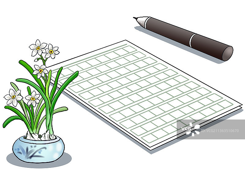 插画：写作场景图片素材