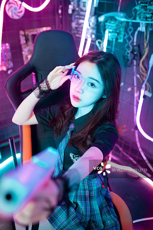 电竞少女图片素材