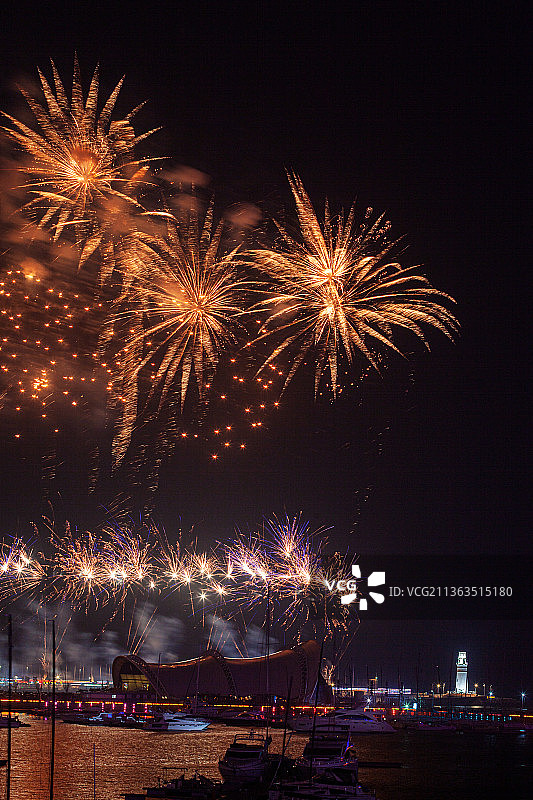 奥帆中心烟花图片素材