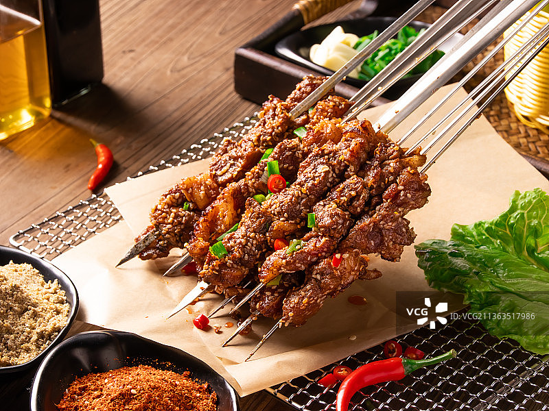 烤羊肉串图片素材