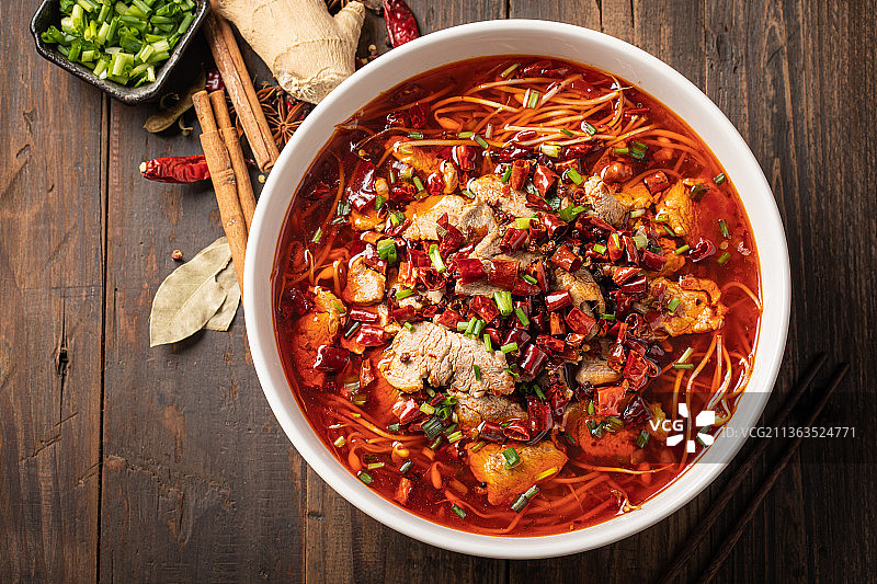 川菜水煮肉片图片素材