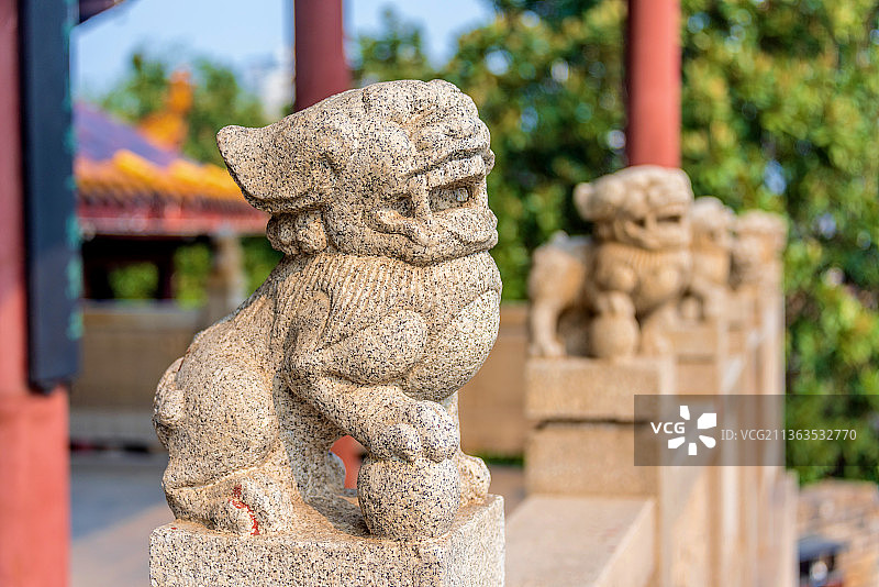 中国湖南长沙天心公园天心阁的石狮子图片素材